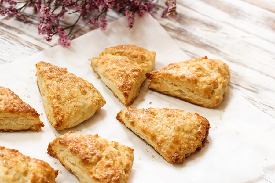 Homemade Scones on White Background 